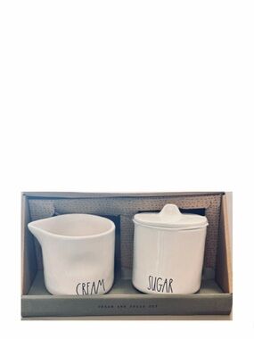 New Rae Dunn Cream and Sugar Set Home Decor Coffee Bar Ceramic